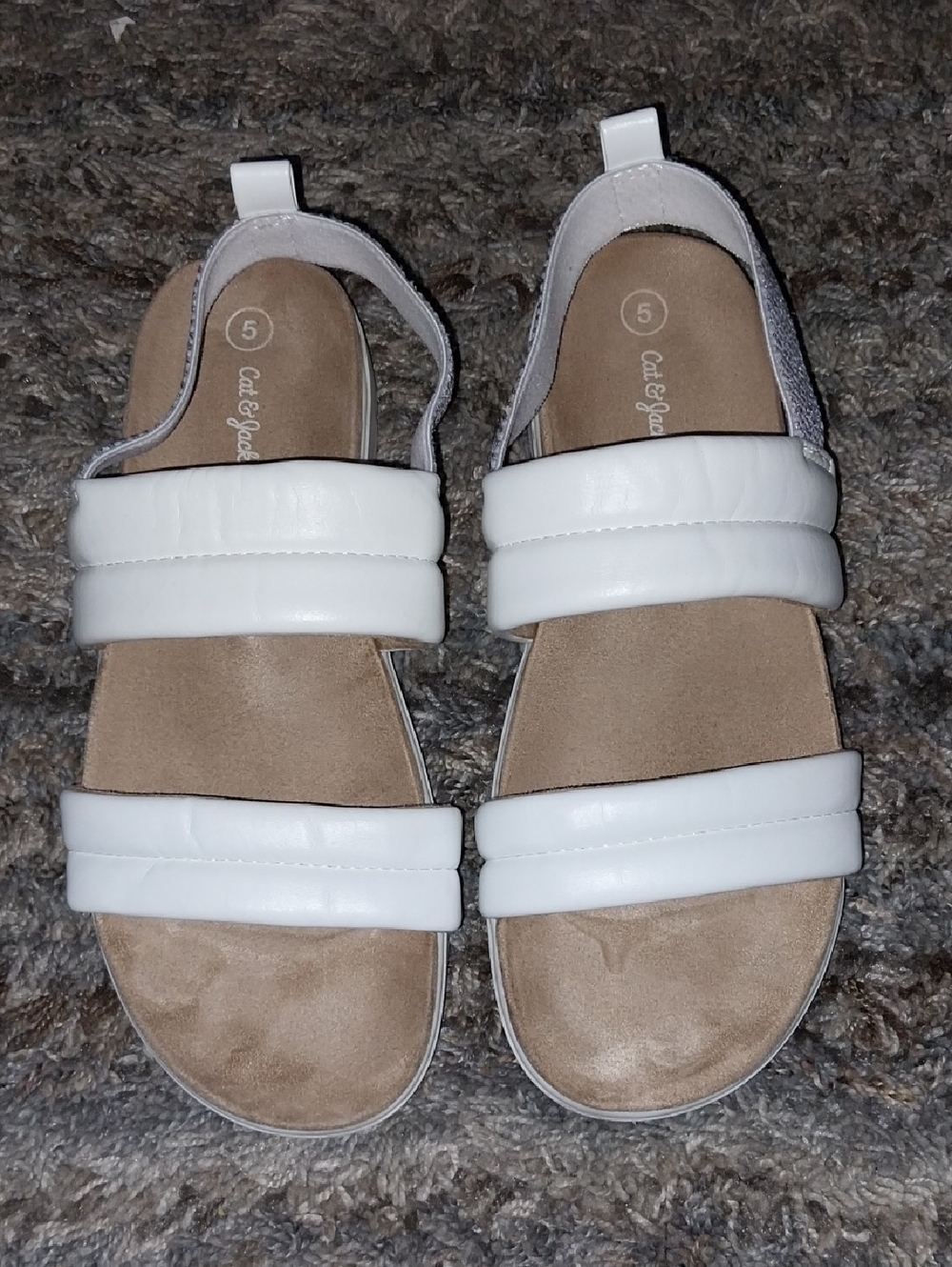 Cat & Jack White Padded Double-Strap Slingback Sandals